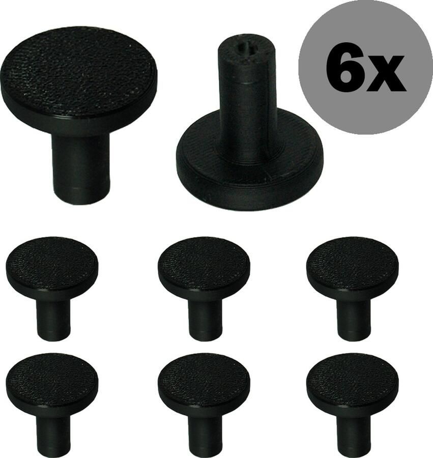 Kastknoppen 6 Stuks Zwart Rond Deurknoppen voor kasten Meubelknop Deurknop Meubelknoppen Inclusief bevestiging