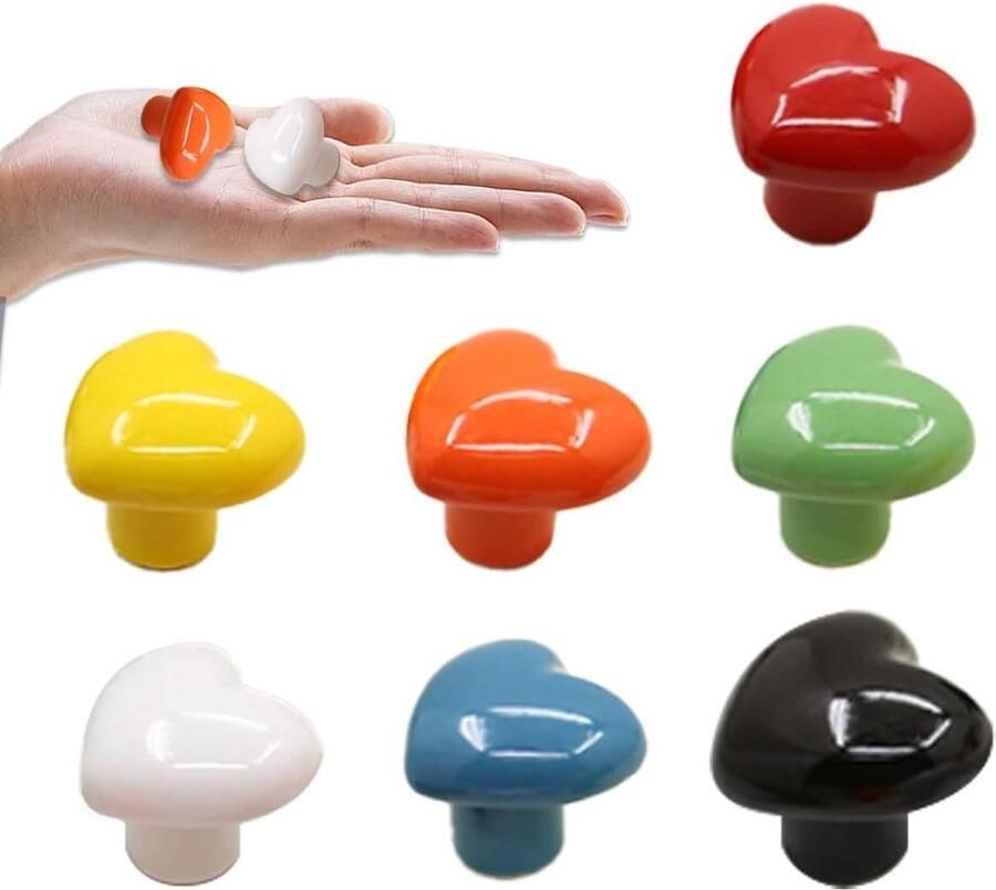 Kastknoppen hart bonte meubelknoppen set van 7 40 mm keramische knop kinderkamer en keuken ladekasten kastknoppen kinderkamer
