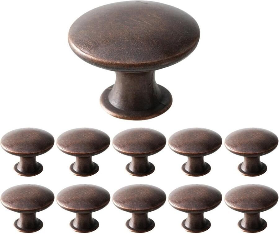 Kastknoppen Kastgrepen Kastknop Meubelknop Kastdeurgrepen Meubelaccessoires Deurknoppen voor kasten Deurknopjes Antiek brons Meubelbeslag Meubelknoppen geschikt voor dressoirs kasten badkamers 10 stuks 30 mm diameter