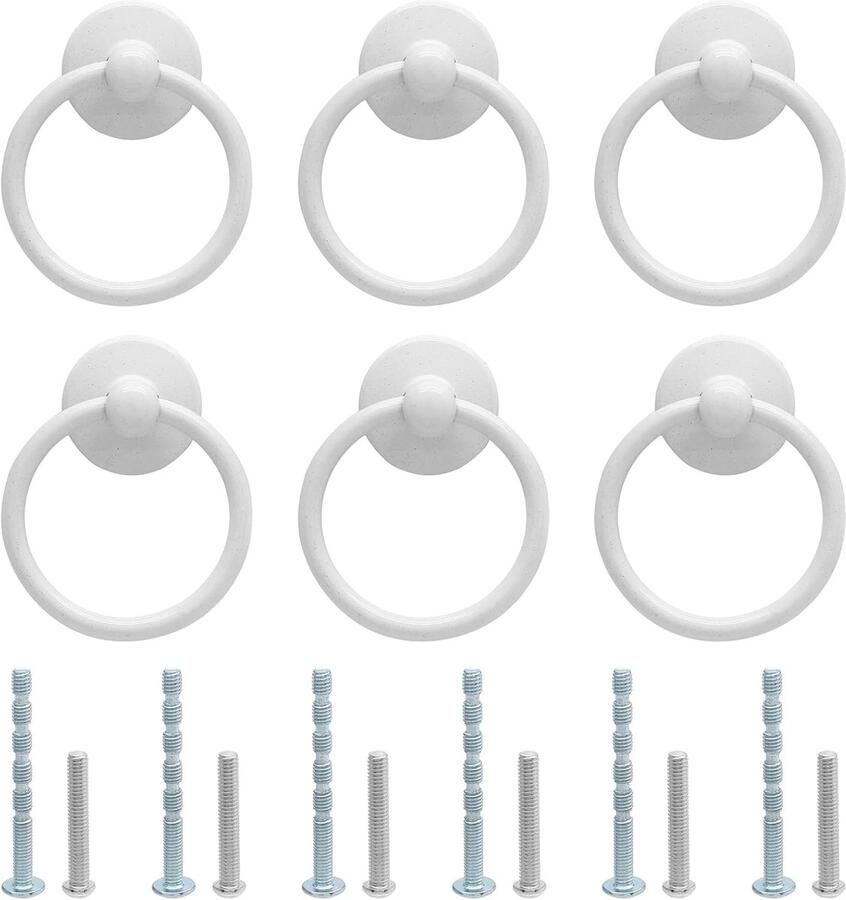 Kastknoppen Meubelknop Handgrepen Deurgrepen voor kasten dressoirs kasten dressoir kasten wit -6 stuks