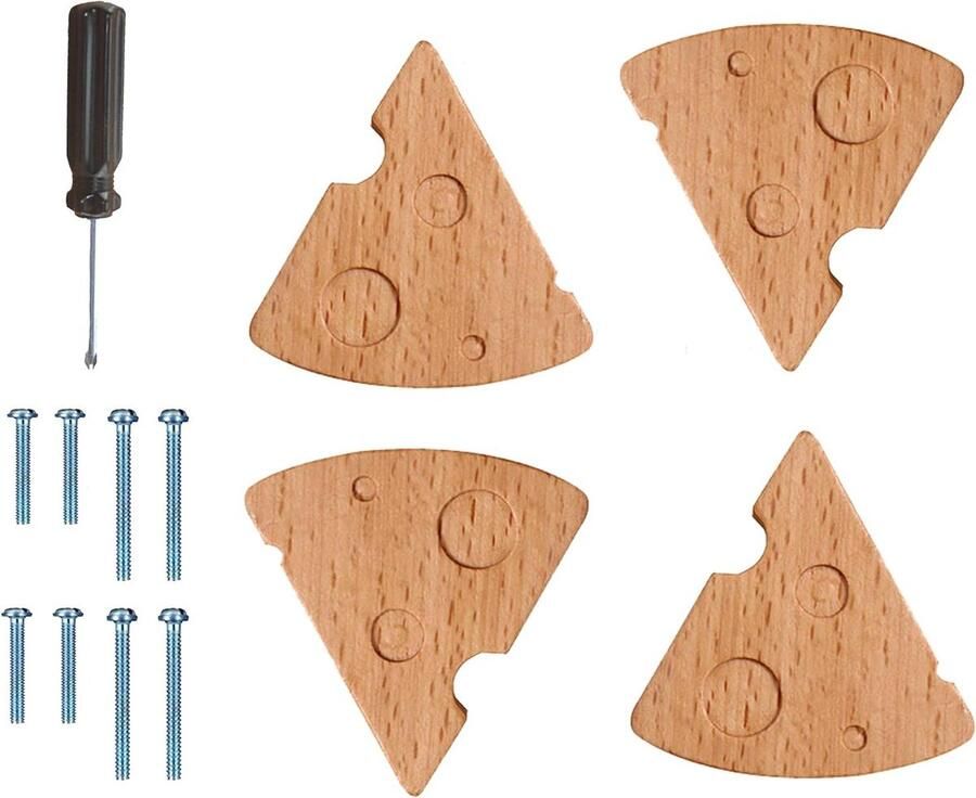 Kastknoppen van kaas hout design 4 stuks lade handgrepen voor huis keuken slaapkamer kledingkast