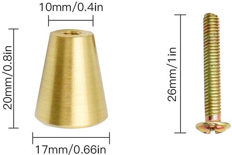Kastknoppen van massief messing set van 4 goud geborsteld