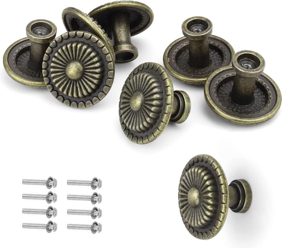Kastknoppen vintage groot 8 stuks trekgreep 32 mm kastknop met schroeven voor lade keuken badkamer kledingkast commode