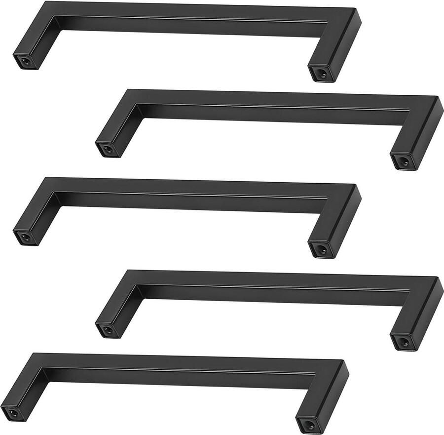 Kastlade deurgrepen Set van 5 zwart geschikt voor kledingkast dressoir badkamer keuken