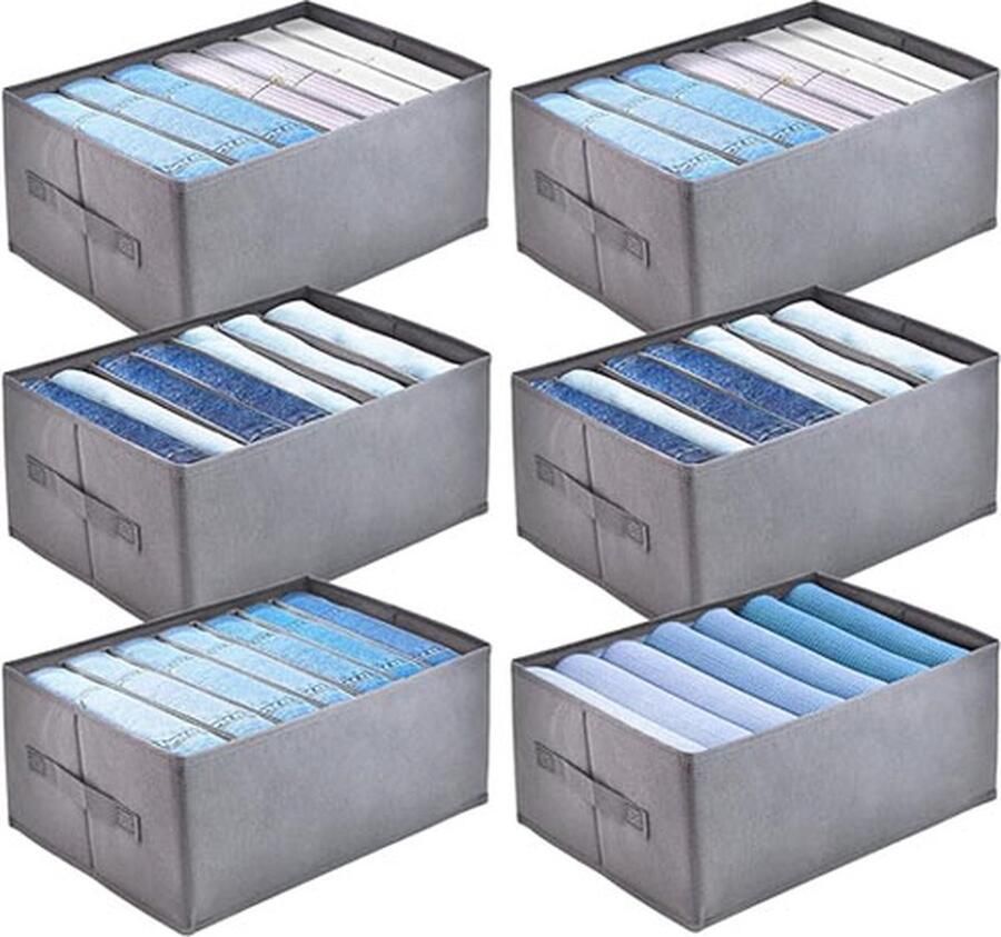 CLORD Set van 6 opbergsystemen voor laden kledingkast organizers opvouwbare opbergdozen van stof voor kledingopslag en organisatie netjade opslag voor kleding T-shirts en broeken (type C)