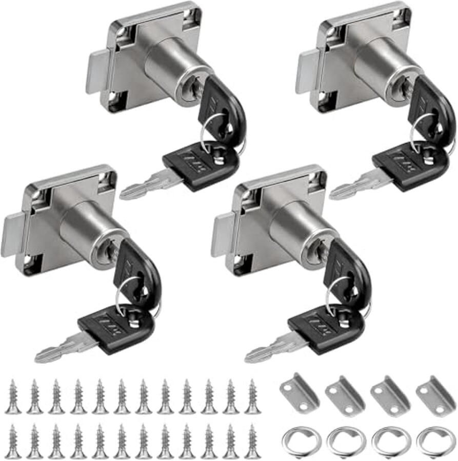 Kastslot met Sleutel 4 Stuks 22 mm Veiligheid voor Kasten en Lades