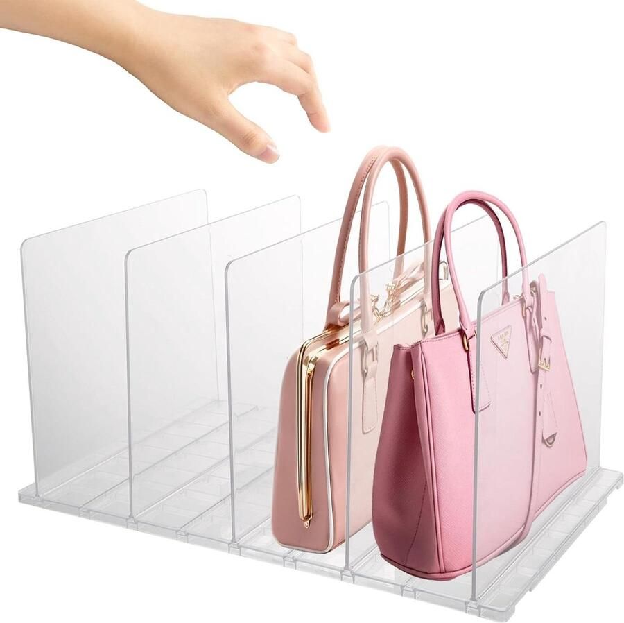 Kastverdelers Handtas-Organizer Transparant Set van 5 Voor Boekenkast Kledingkast Keukenkast Slaapkamer Badkamer kledingkasten slaapkamer