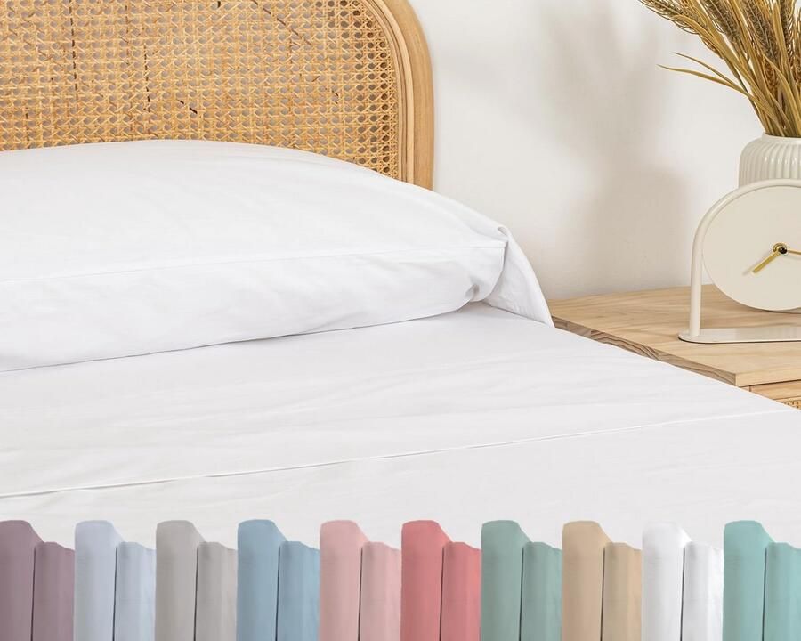 Katoenen beddengoed voor eenpersoonsbed 90 x 200 cm Oeko-Tex gecertificeerd wit