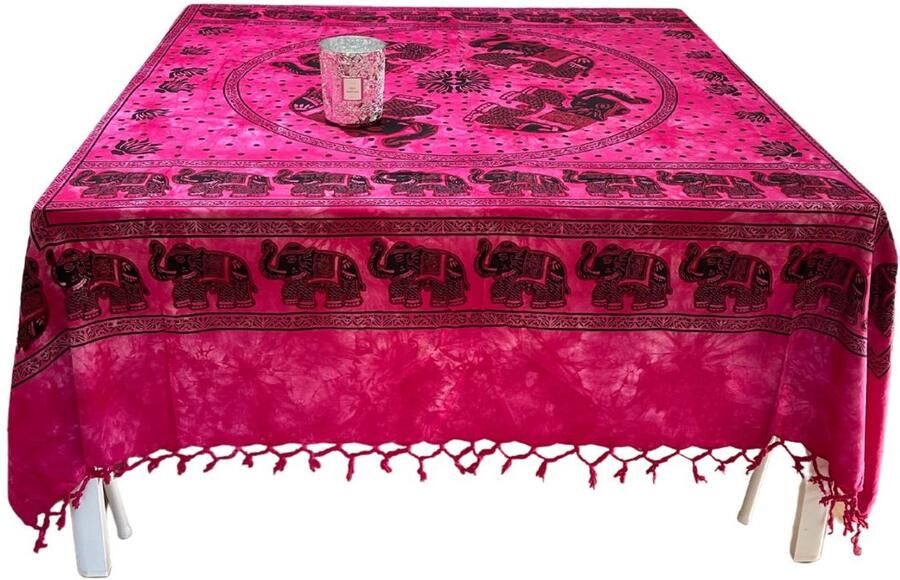Katoenen doek uit Italië (2 10 x 2 40 m) XL Fuchsia Olifant Strand Bank Wandkleed en meer