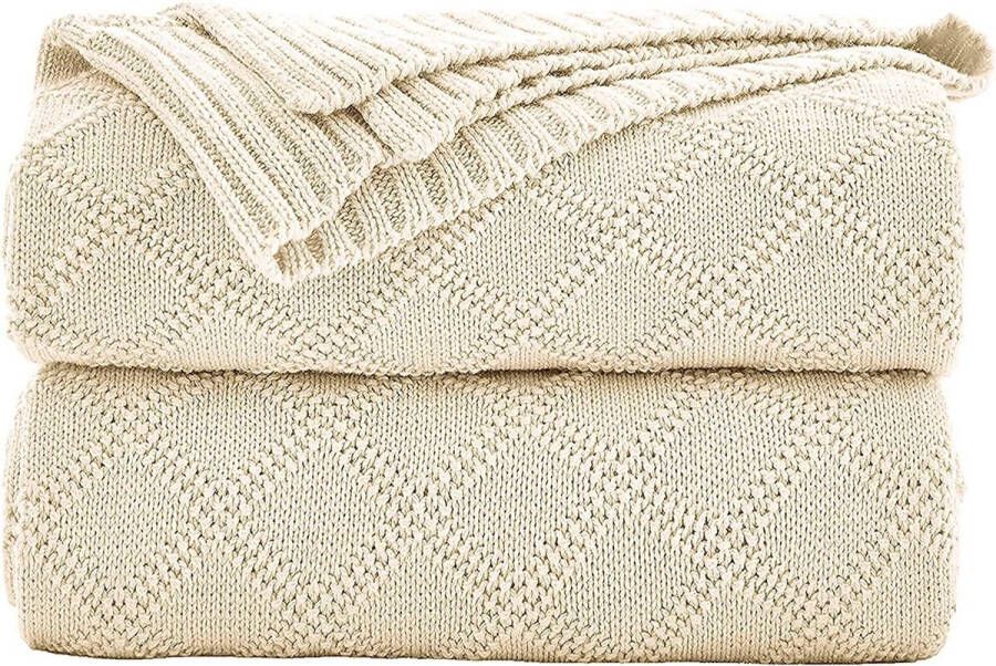 Katoenen gebreide deken 4-seizoenendekbed – 130 x 180 cm Ultrazachte deken voor een babybank Bed Fauteuil Autokantoor