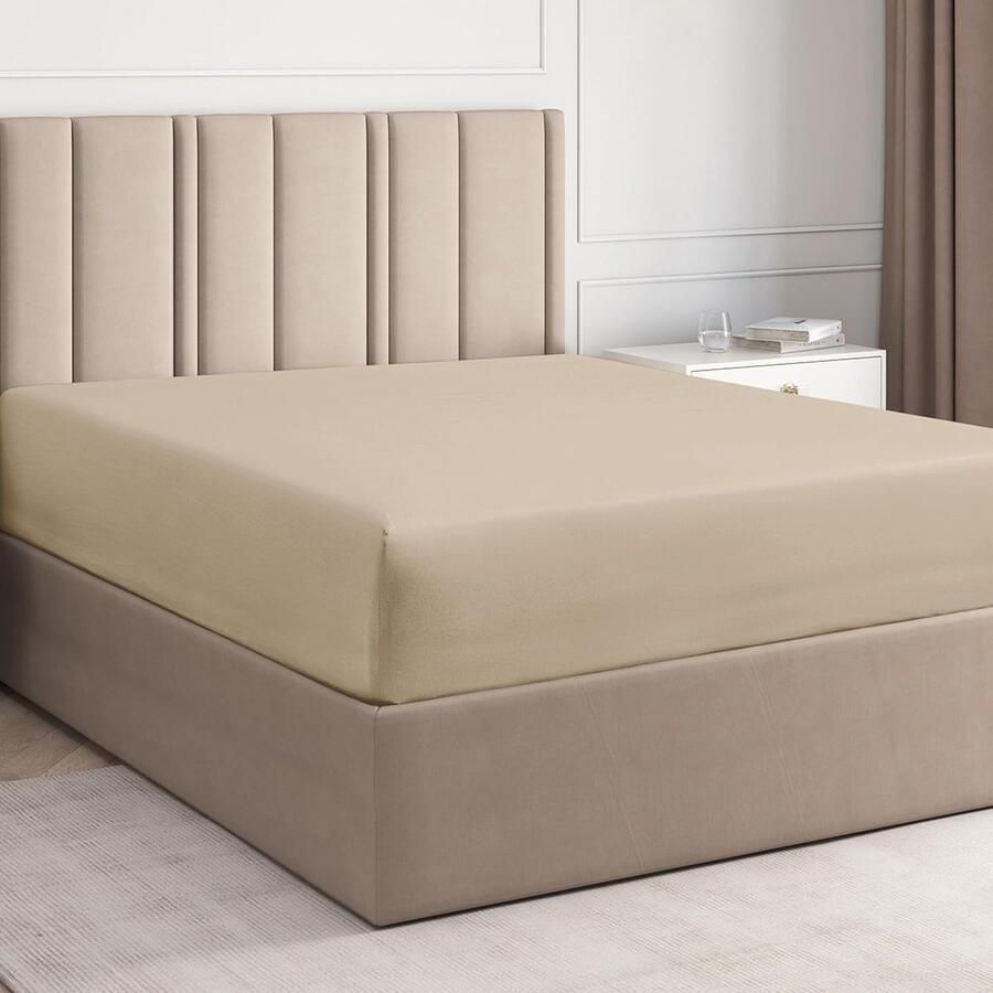 Katoenen Hoeslaken 200x200 cm Geschikt voor Hoge Matrassen Luxe en Duurzaam