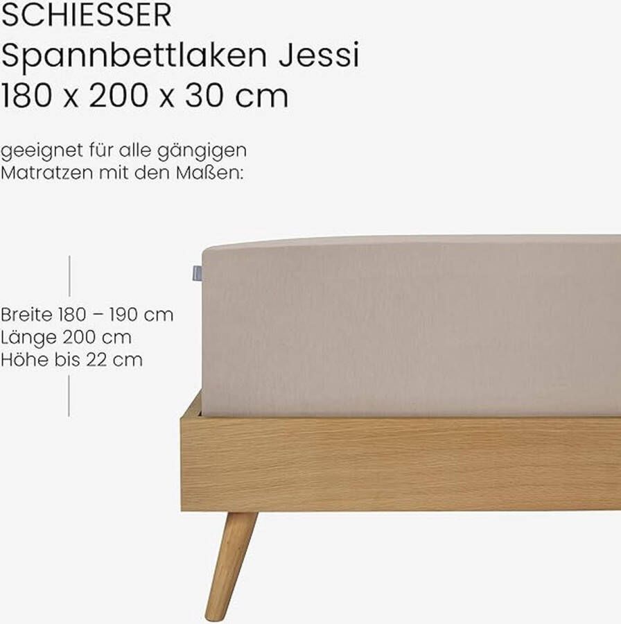 Schiesser katoenen hoeslaken Hoogwaardige Kwaliteit Topper Matras Hoeslaken Topper Mattress Fitted Sheet 180 x 200 cm