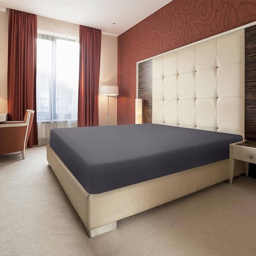 Katoenen hoeslaken Hoogwaardige Kwaliteit Topper Matras Hoeslaken Topper Mattress Fitted Sheet (90 x 200cm Grey)