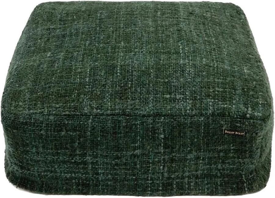 Rootz Living Rootz Katoenen Poef Bosgroen Ottoman Voetenbank Super Zacht Katoen 60cm x 60cm x 25cm