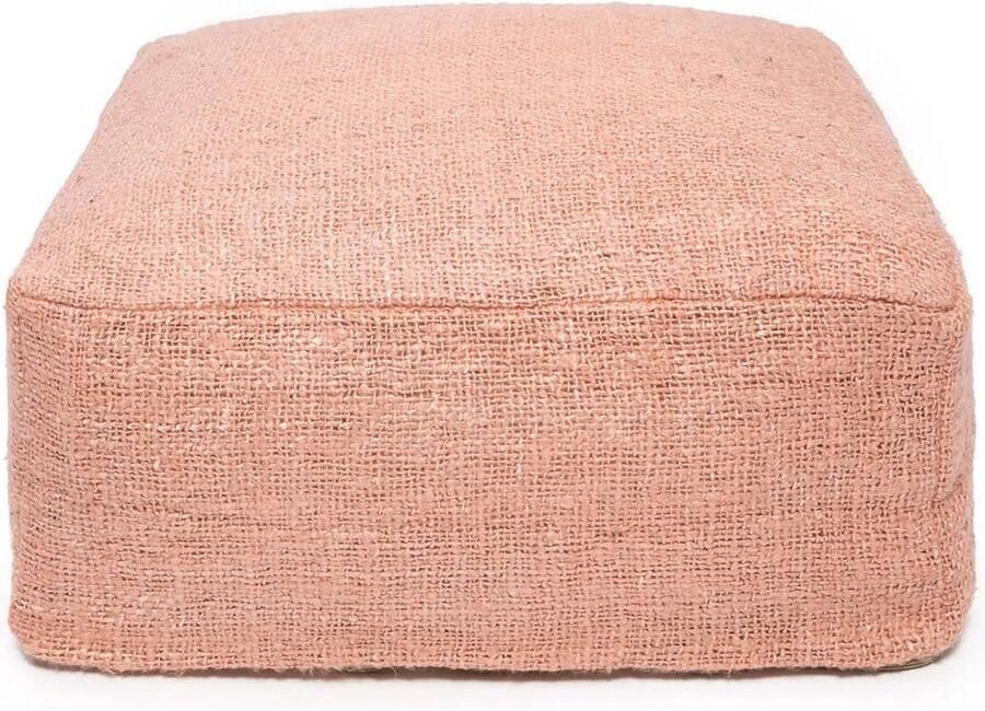 Rootz Living Rootz Katoenen Poef Voetenbank Super Zacht Katoen 60cm x 60cm x 25cm