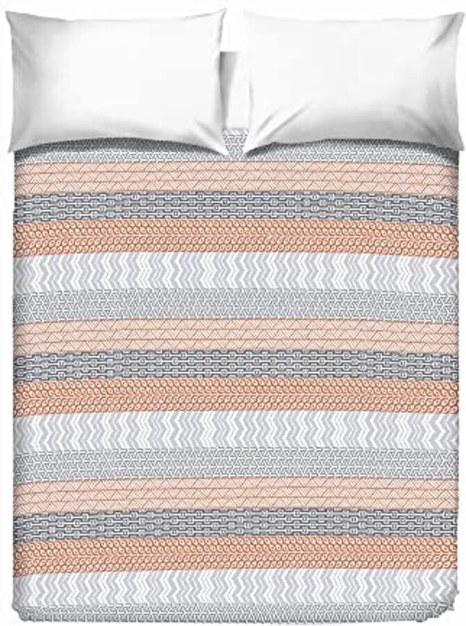 Katoenen Sprei 260x280 cm voor Tweepersoonsbed Azteken Patroon in Oranje