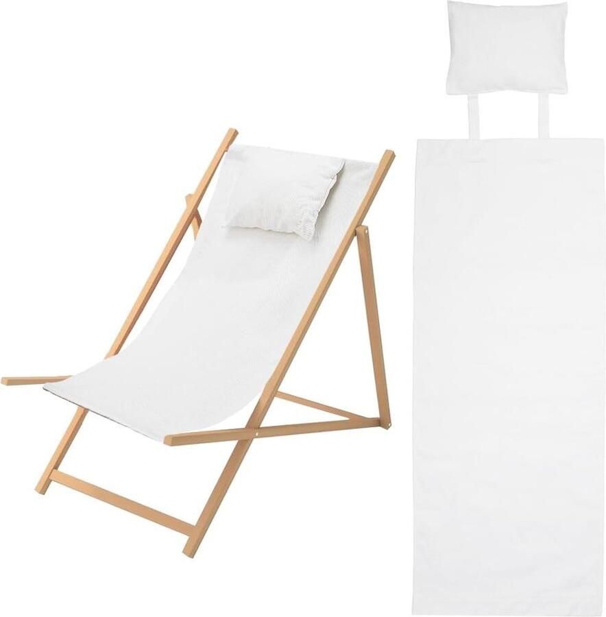 Katoenen strand sling stoel vervanging canvas beige patroon Oxford doek lounge stoel stof liggende sling vervanging met kussen voor zonnebaden tuin binnenplaats