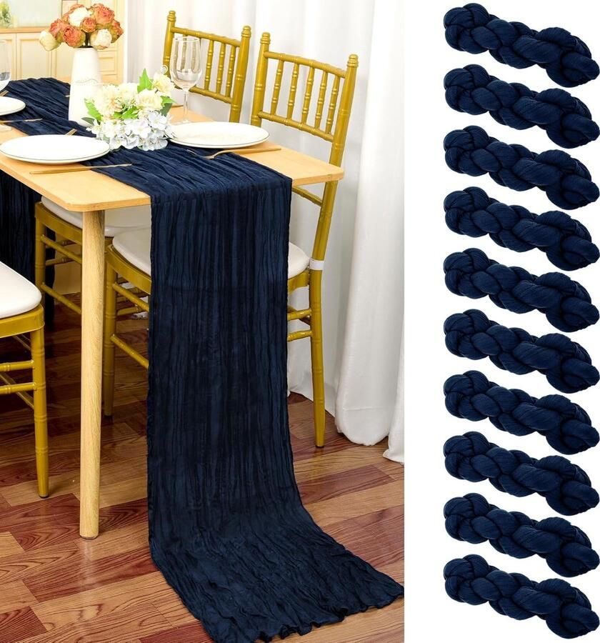 Katoenen Tafelloper Elegant en Duurzaam Pack van 10 Donkerblauw