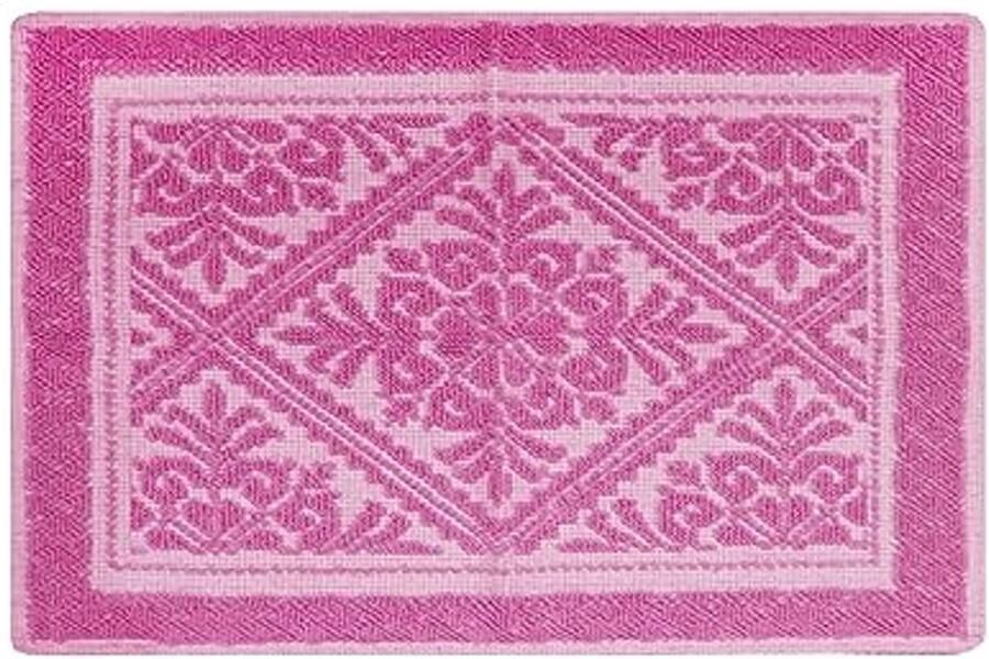 Katoenen tapijt met reliëfpatroon fuchsia 40 x 60 cm