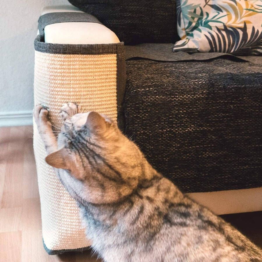 katten krabmat Bescherming van meubels Voor banken en stoelen Krabbescherming Voor de rechterkant Lichtgrijs