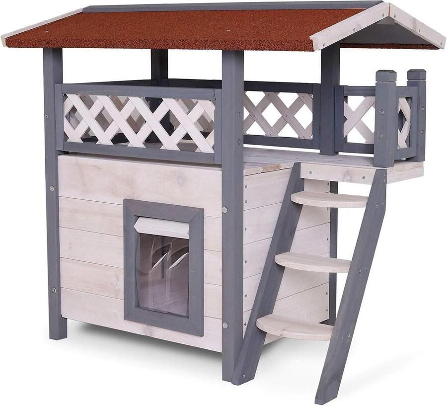 Kattenkast Kattenvilla Kattenhoek Grijs Grote Ruimte