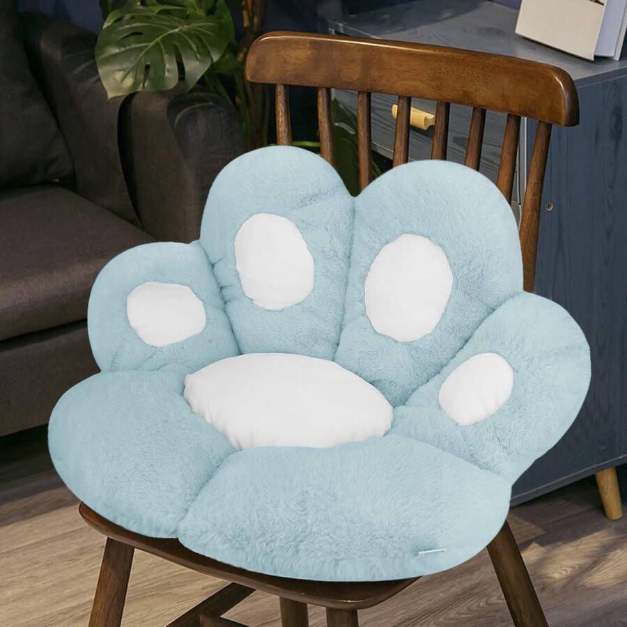 Kattenpoot rugkussen zitkussen schattig kattenpoot zitkussen pluche comfort warm zitkussen bed tatami vloerkussen voor thuiskantoor wit