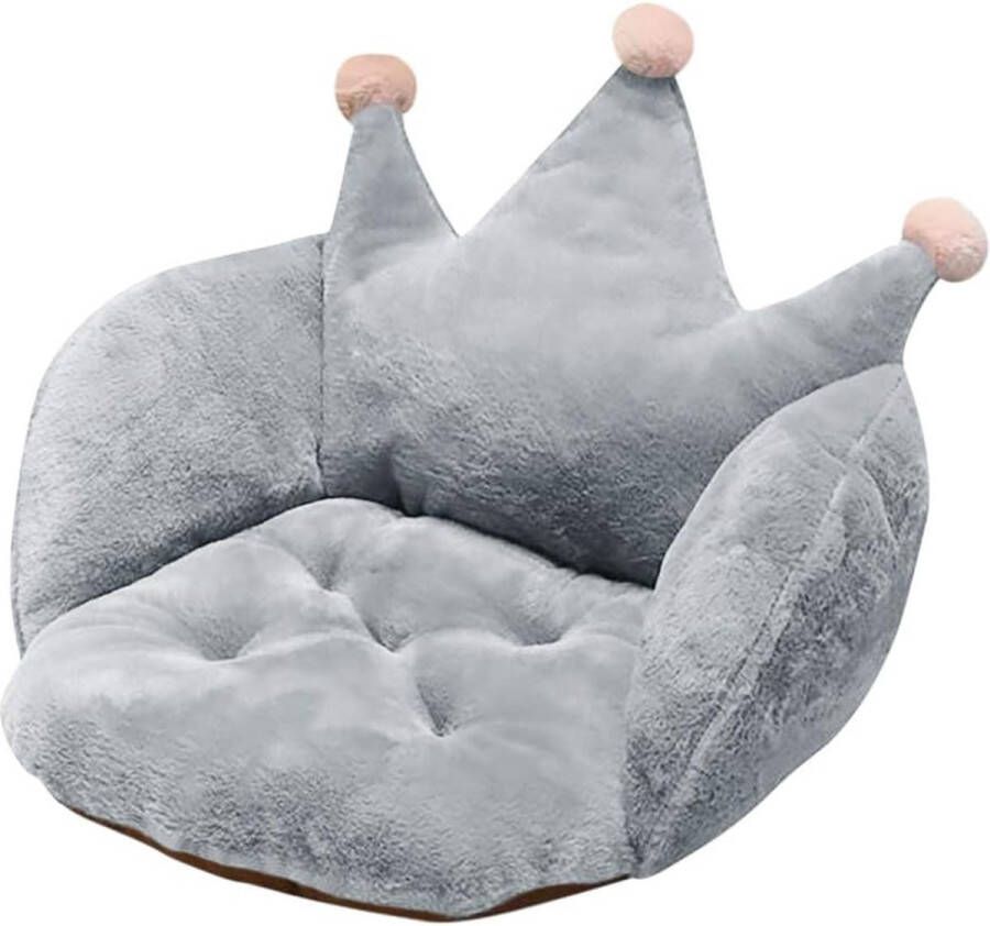 Kattenpoot stoelkussen leuk zitkussen in de vorm van een schattige kattenpoot rugkussen pluche comfort zitkussen warm relaxkussen Tatami vloerkussen voor thuis op bed of kantoor (kroon-grijs)