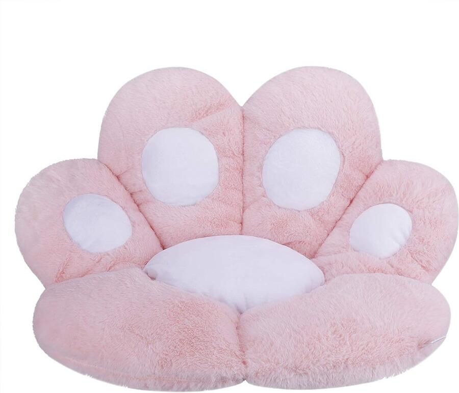 Kattenpoot stoelkussen leuk zitkussen in de vorm van een schattige kattenpoot rugkussen pluche comfort zitkussen warm relaxkussen Tatami vloerkussen voor thuis op bed of kantoor (roze)