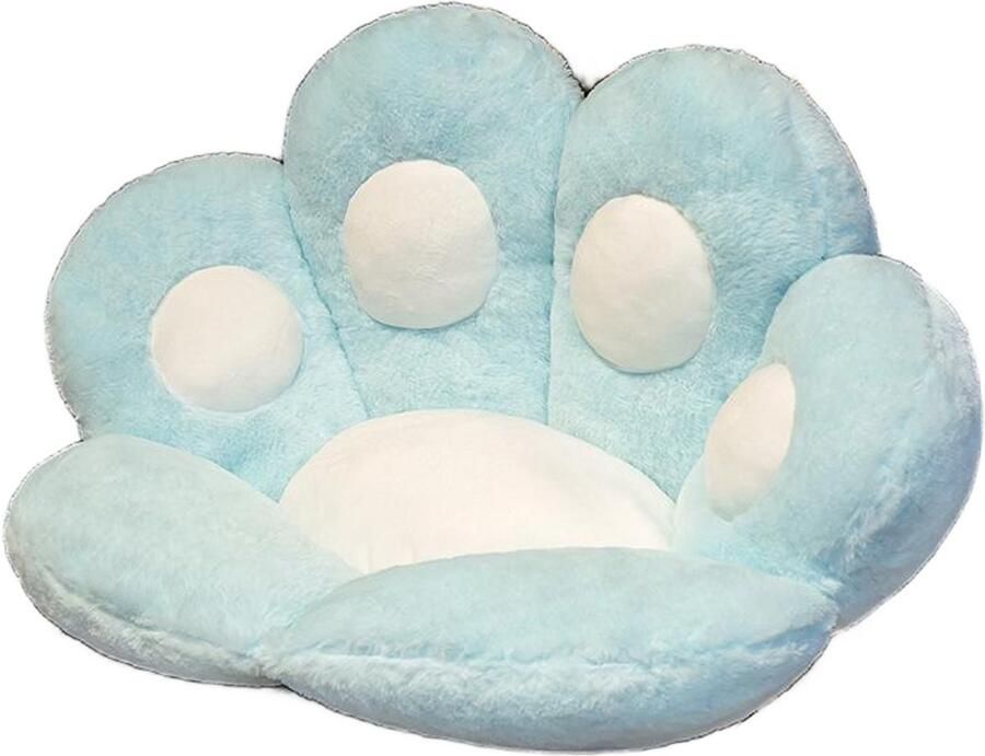 Kattenpootkussen schattig stoelkussen kawaii kattenpootvorm gaming stoelkussen pluche kitten luie bankkussen meisjes gaming stoel kawaii accessoires slaapkamerdecoratie -70*60cm-Blauw