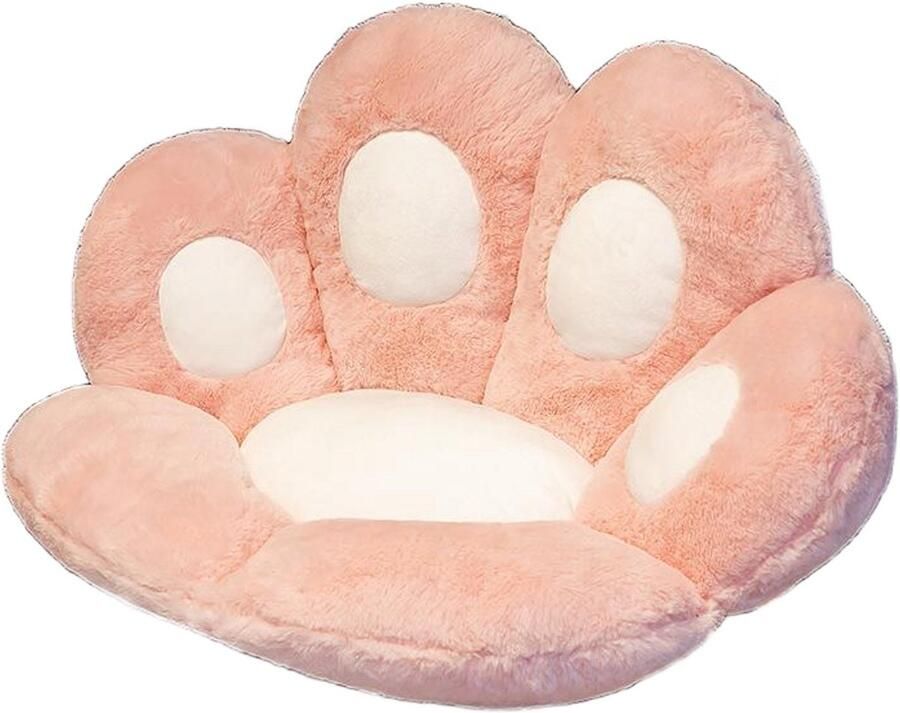 Kattenpootkussen schattig stoelkussen kawaii kattenpootvorm gaming stoelkussen pluche kitten luie bankkussen meisjes gaming stoel kawaii accessoires slaapkamerdecoratie -70*60cm-Roze