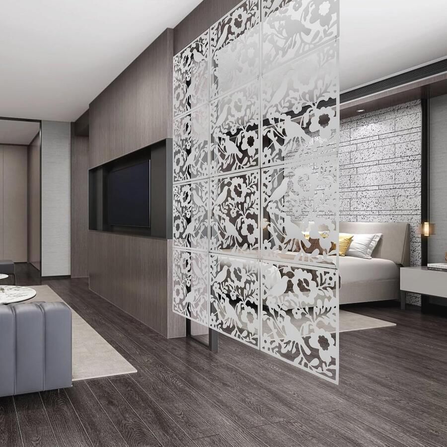 12 stuks ruimteverdelers voor binnendecoratie doe-het-zelf scheidingswand met elegant vogelpatroon