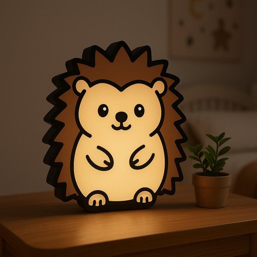 Kawaii Egel Nachtlamp – Cartoon Lightbox voor Kinderen – Schattige Dierenlamp met USB – Perfect Cadeau voor Babys en Peuters Leeslampje Kinderen Cadeau Jongen Meisje of Baby Muur Decoratie Kunst Kinderkamer Babykamer Origineel Kraamcadeau