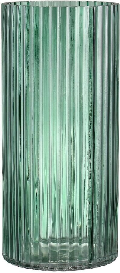 KAYLETIN Gecanneleerde glazen vaas groene glazen vazen ​​voor bloemen gecanneleerde vaas voor boeketten hoge vazen ​​voor woonkamer slaapkamer eettafel kantoor bruiloft boekenplank 25 cm