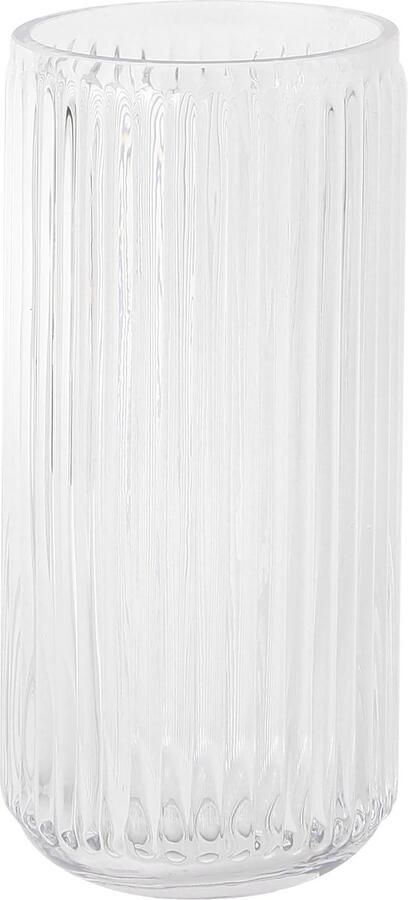 KAYLETIN Geribbelde glazen vaas bloemenvazen ​​voor boeketten vazen ​​van helder glas voor bloemen moderne geribbelde vaas voor salontafel woonkamer slaapkamer eettafel kantoor bruiloft 20 cm