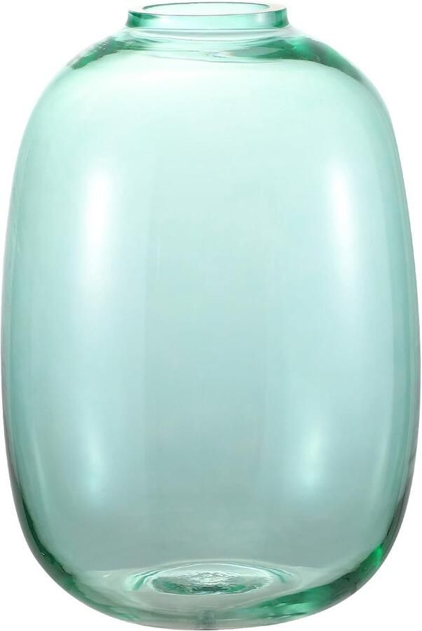 KAYLETIN Groene vaas grote glazen vaas voor bloemen hoge glazen vazen ​​voor boeketten grote bloemenvazen ​​voor woonkamer eetkamer slaapkamer plank bruiloft kantoor salontafel 25 cm