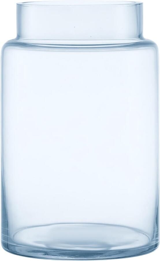 KAYLETIN Grote glazen vaas blauwe glazen vaas voor bloemen grote bloemenvazen ​​voor boeketten hoge vazen ​​met brede opening voor thuis bruiloft woonkamer kantoorinrichting bruiloft salontafel 23 cm