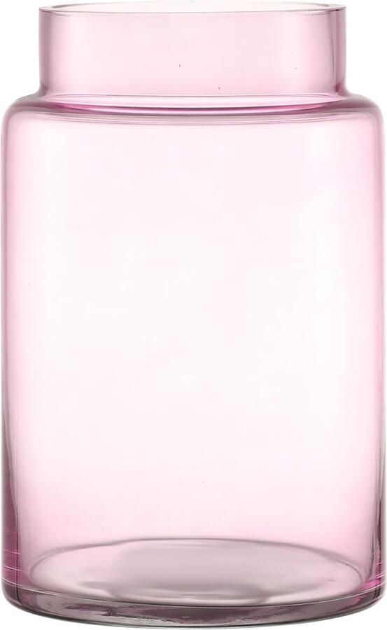 KAYLETIN Grote glazen vaas roze glazen vaas voor bloemen grote bloemenvazen ​​voor boeketten hoge vazen ​​met brede opening voor thuis bruiloft woonkamer kantoorinrichting bruiloft salontafel 23 cm