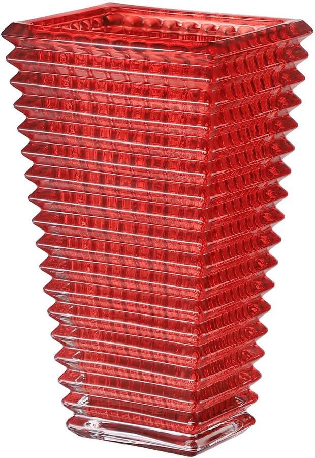 KAYLETIN Kristallen vaas voor bloemen rode vaas grote glazen vazen moderne bloemenvazen ​​voor woonkamer slaapkamer keuken eettafel kantoor bruiloft 28 cm