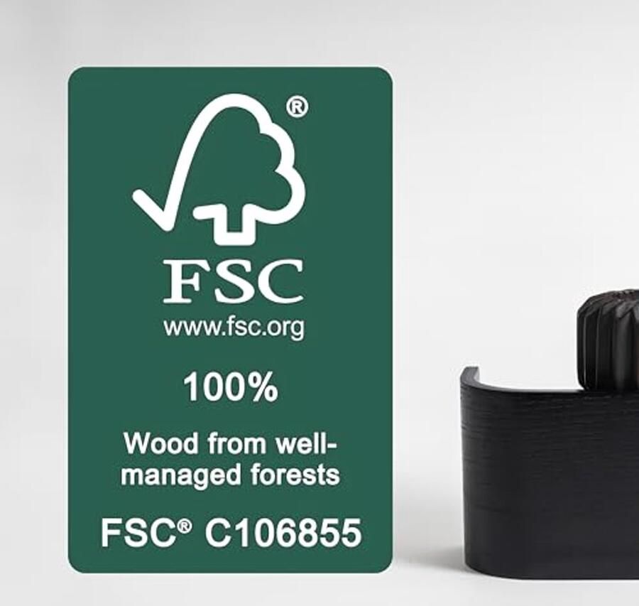 Kazai. Wandkapstok 'Toke' Moderne design kapstok met verborgen muurhaken Garderobepaneel van massief echt houtfineer Eiken zwart