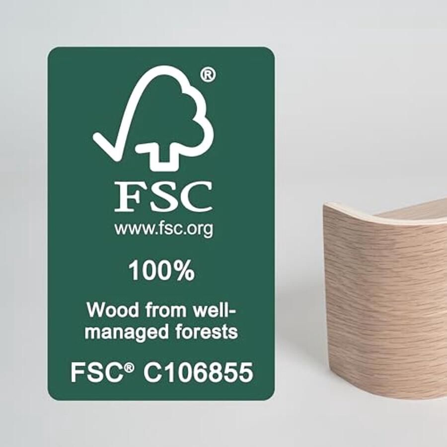 Kazai. Wandkapstok 'Toke' Moderne design kapstok met verborgen muurhaken Garderobepaneel van massief echt houtfineer Eiken wit