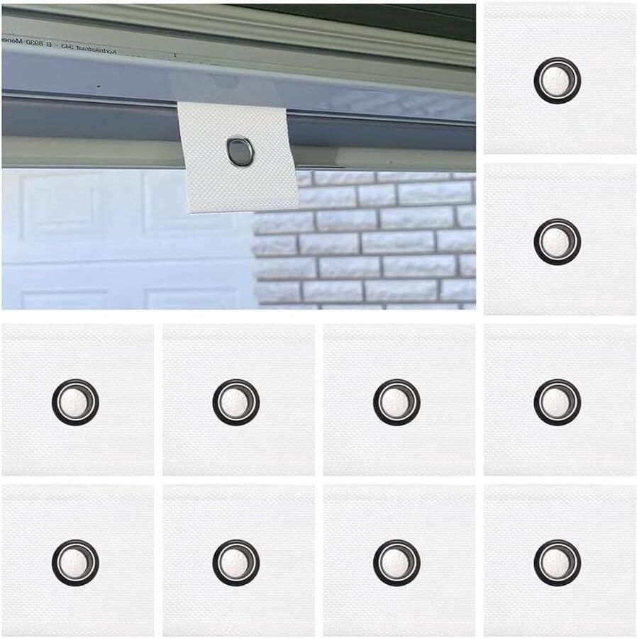 Kederoog voor kederrail 5 6 mm 7 8 mm 10 stuks voor camper caravan voortent campingtent biesband luifelhaak woonwagen (wit)