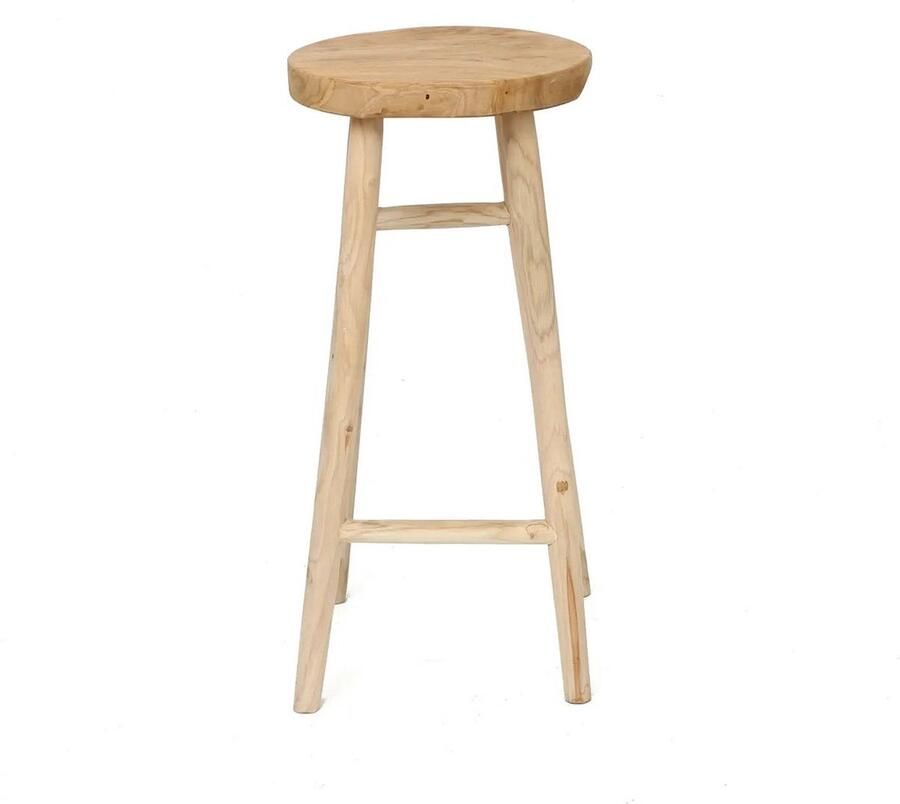 Kedut Barkruk Houten Kruk Hoge Barstoel Massief Teakhout 35cm x 35cm x 75cm