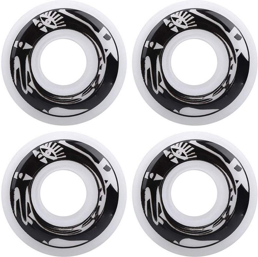 Keenso 75-85A skateboardwielen 4-delige elastische PU-skateboardwielen duurzaam wit wit met patroon (wit met patroon) elektrische step Comme Le Montre La Figure
