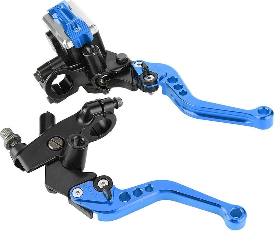 Keenso Universal 1 paar instelbare rem en koppelingshendels 7 8 inch motorfietsremcilindervoorraadhouder voor motorfietsen default blauw-Levier Moto Turquoise