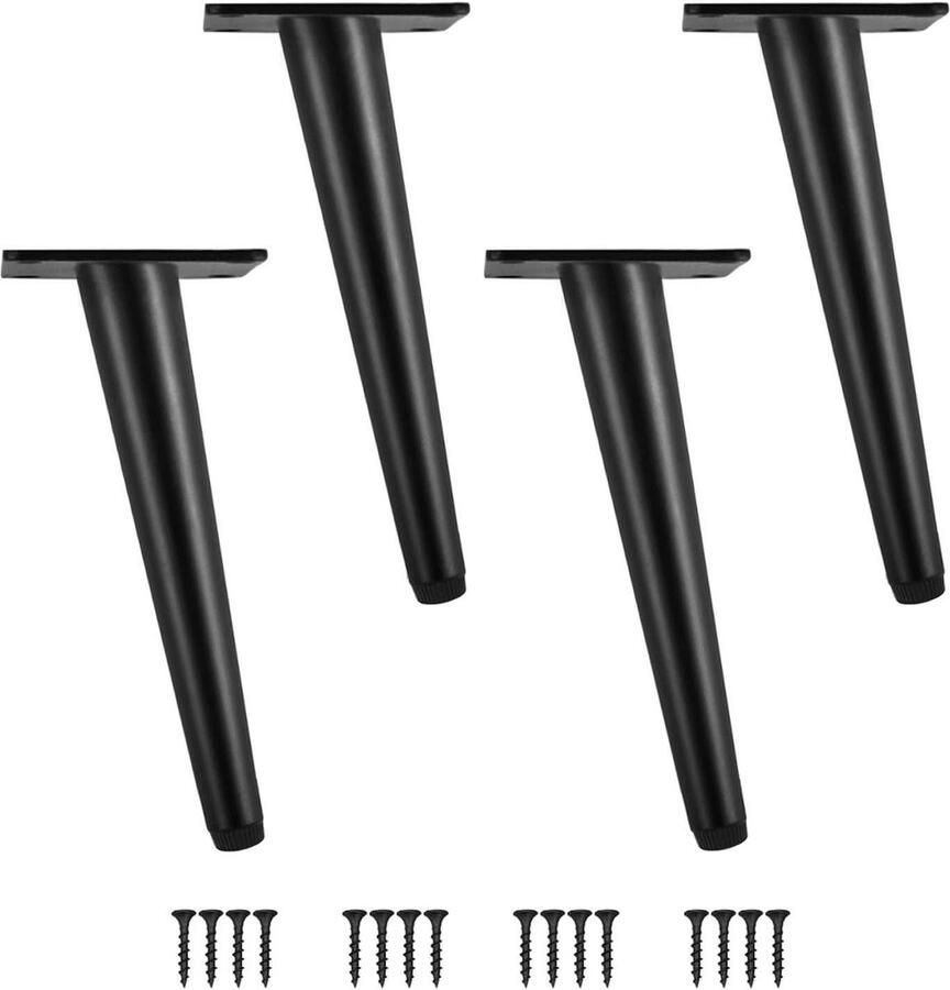 Kegel Meubelpoten Set van 4 Metalen Meubelvoeten Roest Schuin Antislip Rubberen Basis Doe-het-zelf Tafelpoten voor tv-kast bank badkamerkast