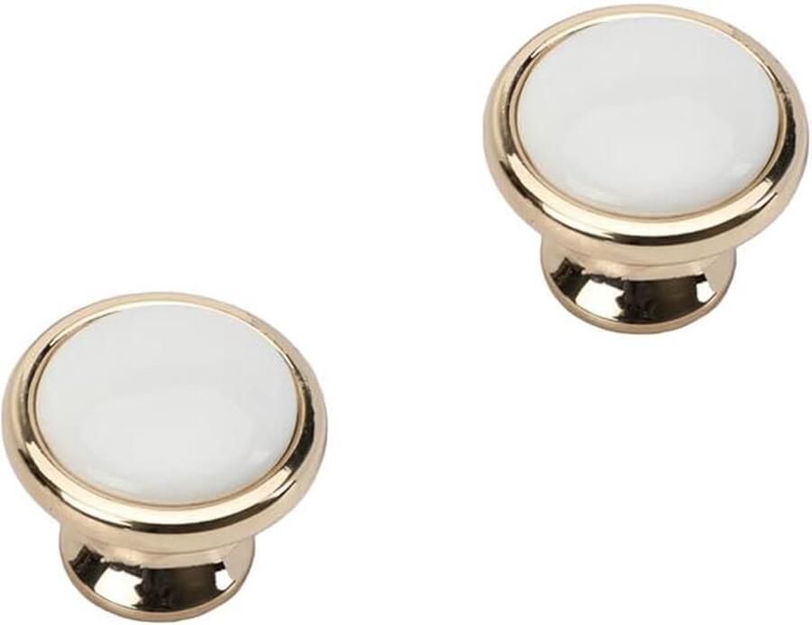 Keramiek Kastgreep Vintage Wit 2 Stuks