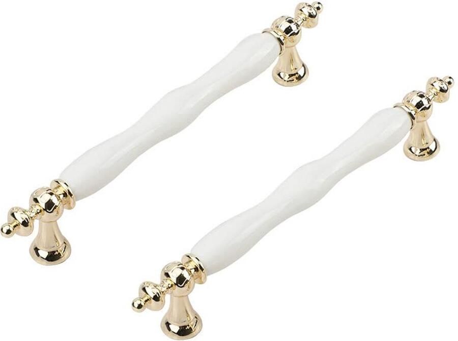 Keramiek Kastgreep Wit Vintage 2 Stuks 160 mm