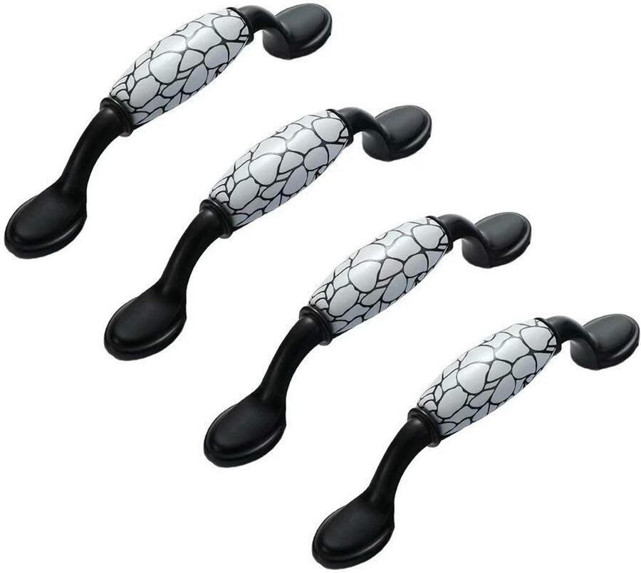 Keramische Deurknop Handgreep voor Meubels Set van 4 Keramiek en Aluminium