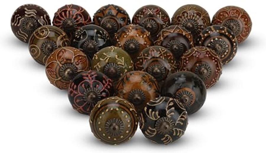 Keramische Geassorteerde Gouden Printknoppen voor Deur en Lade 20 Stuks