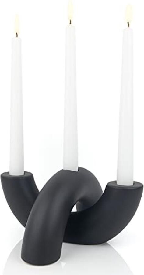 Keramische Kandelaarset Moderne Decoratie voor Eettafel en Woonkamer Minimalistische Kandelaar voor 3 Kaarsen